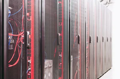 System with various wires managing access to centralized resource of server in data center
